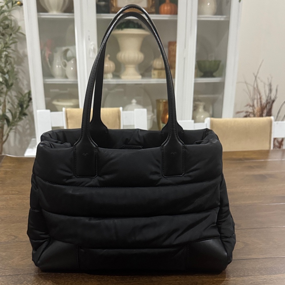 Tory Burch Black Quilted Tote - Picture 2 of 9